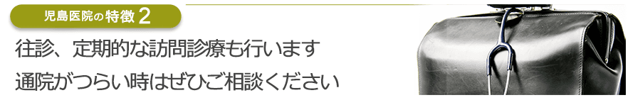 往診、定期的な訪問診療も行います 通院がつらい時はぜひご相談ください